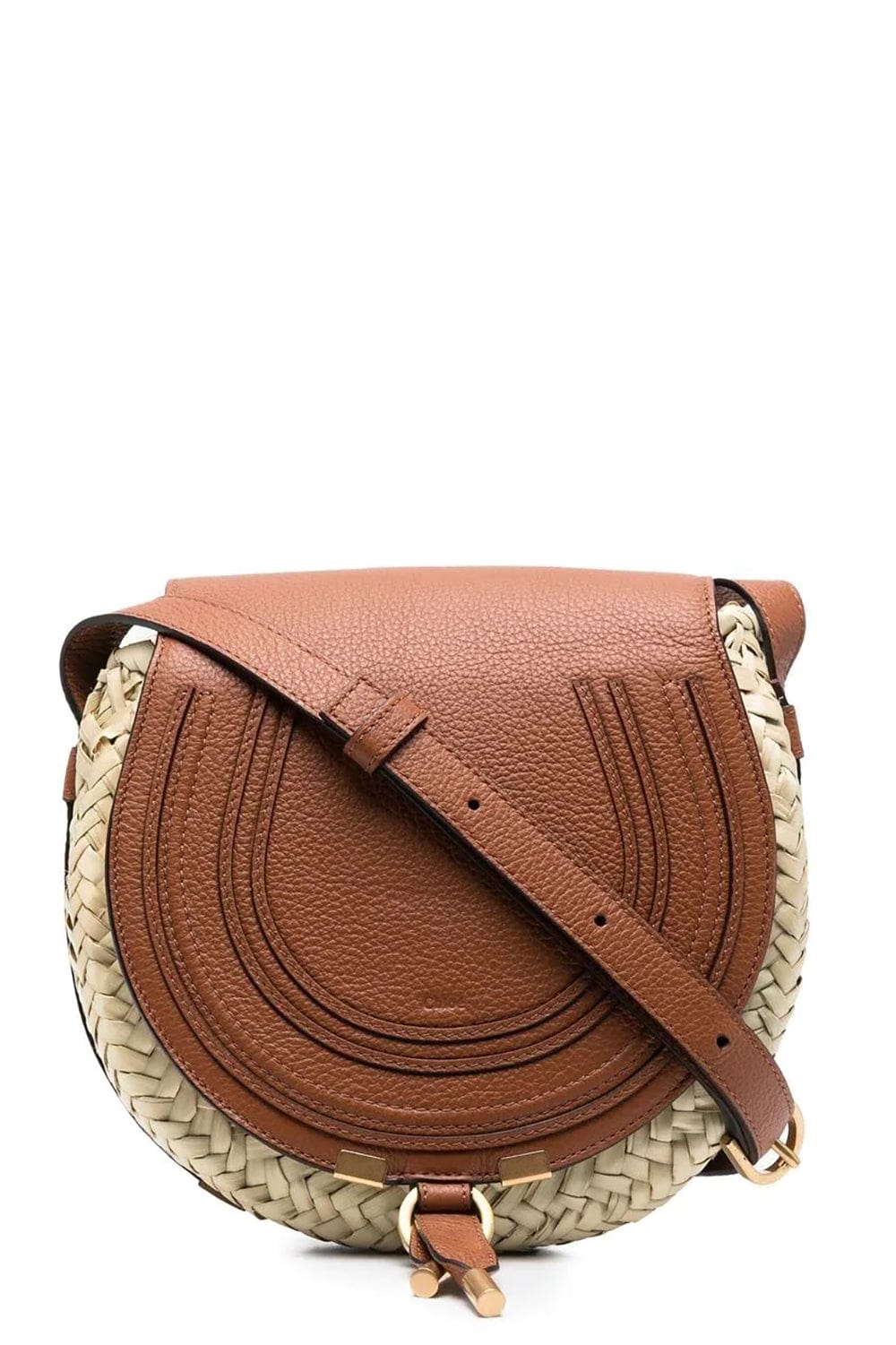 CHLOÉ-Marcie Panier Mini Saddle-TAN