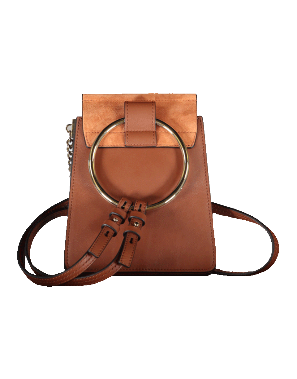 CHLOÉ-Faye Mini Suede Bag-TOBACCO