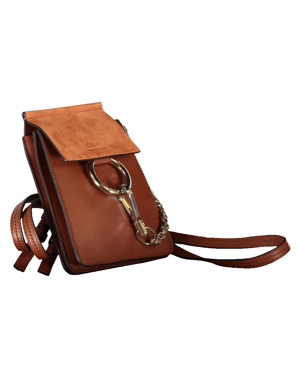 CHLOÉ-Faye Mini Suede Bag-TOBACCO