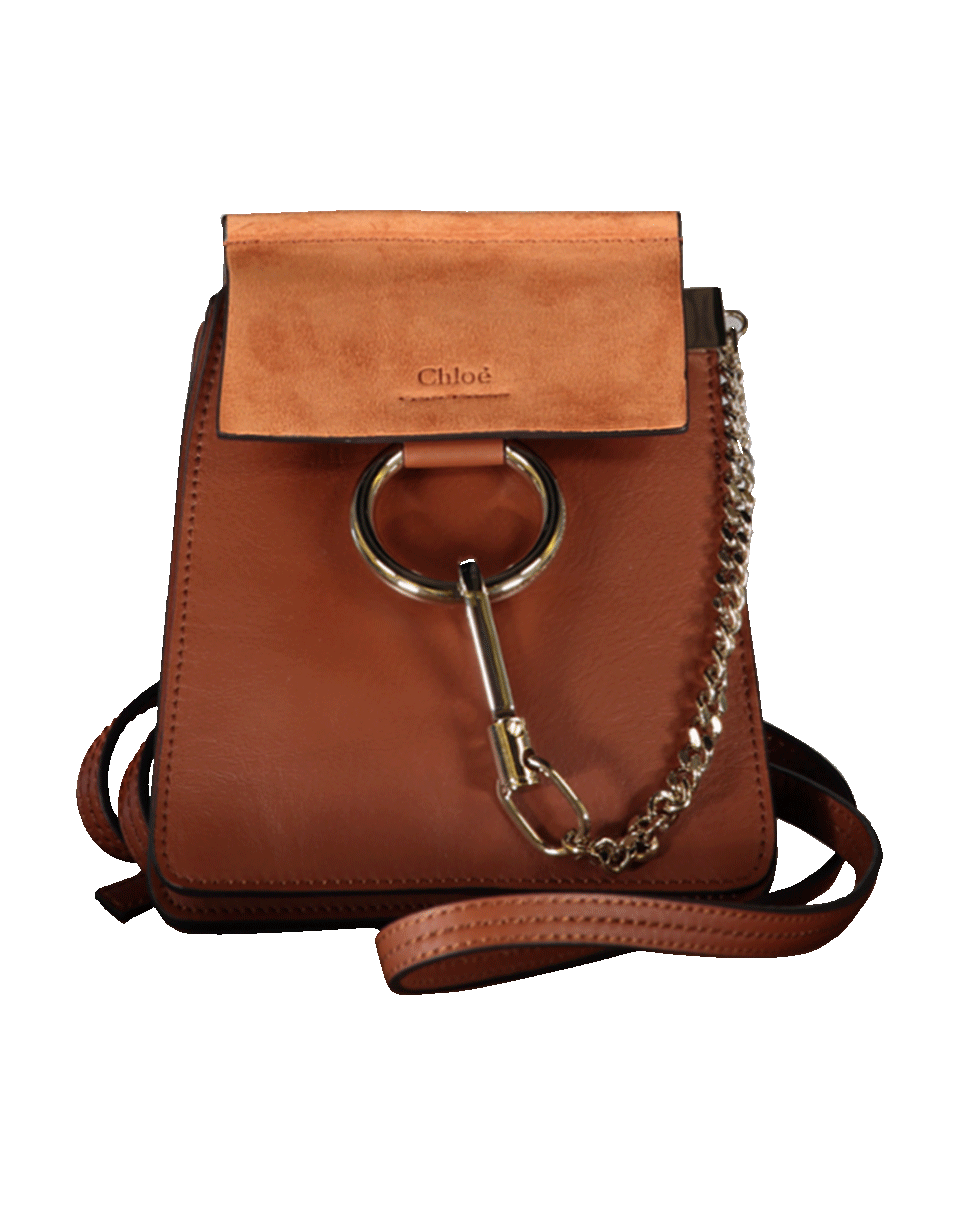 CHLOÉ-Faye Mini Suede Bag-TOBACCO