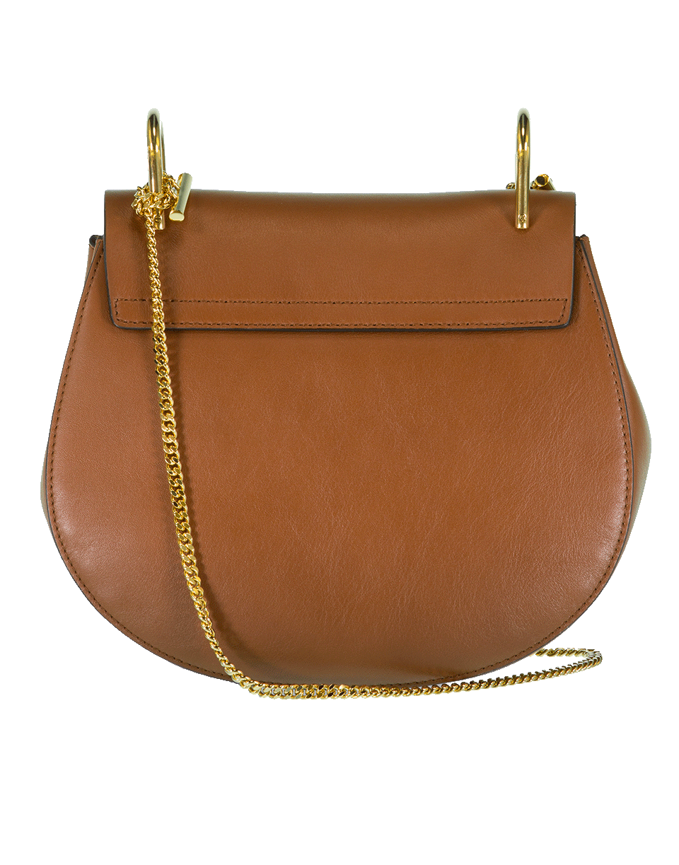 CHLOÉ-Shiny Leather Shoulder Bag-TOBACCO