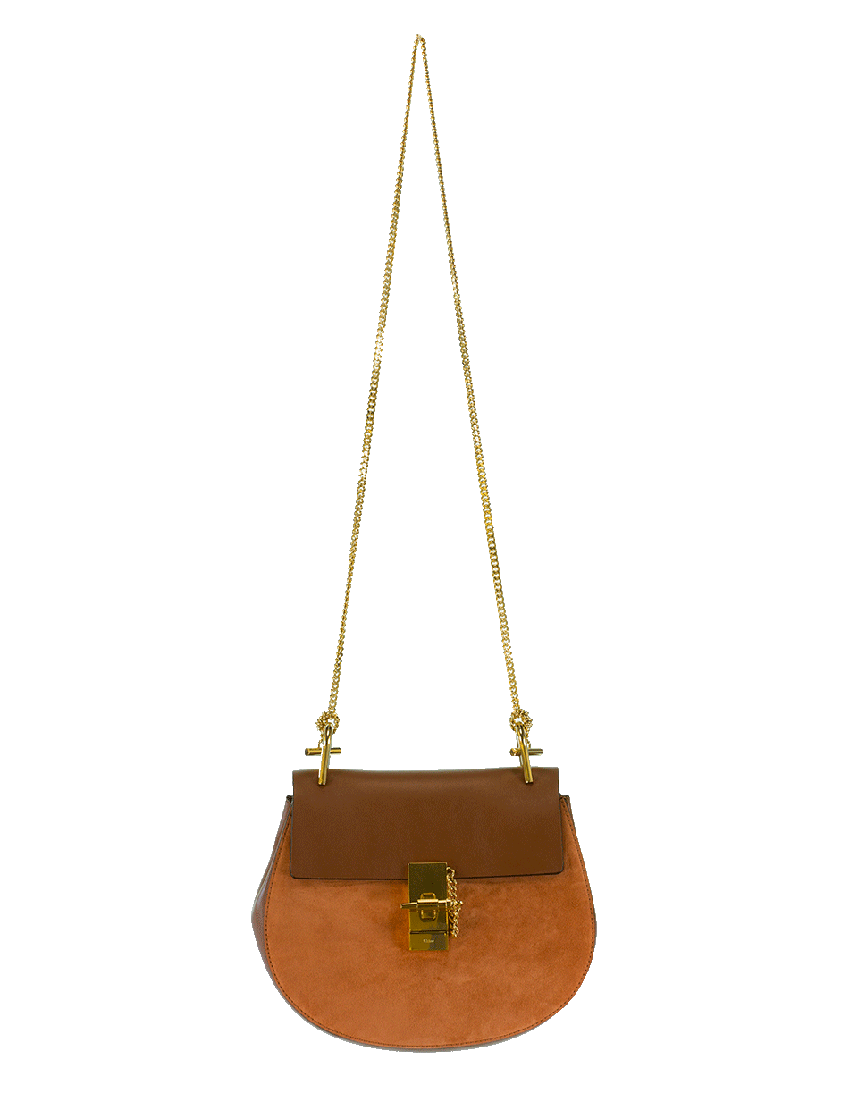 CHLOÉ-Shiny Leather Shoulder Bag-TOBACCO