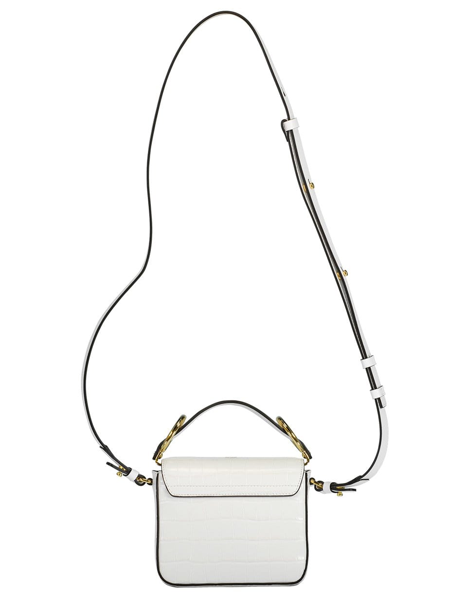 CHLOÉ-White Croco Effect Mini Chloe C Bag-WHITE