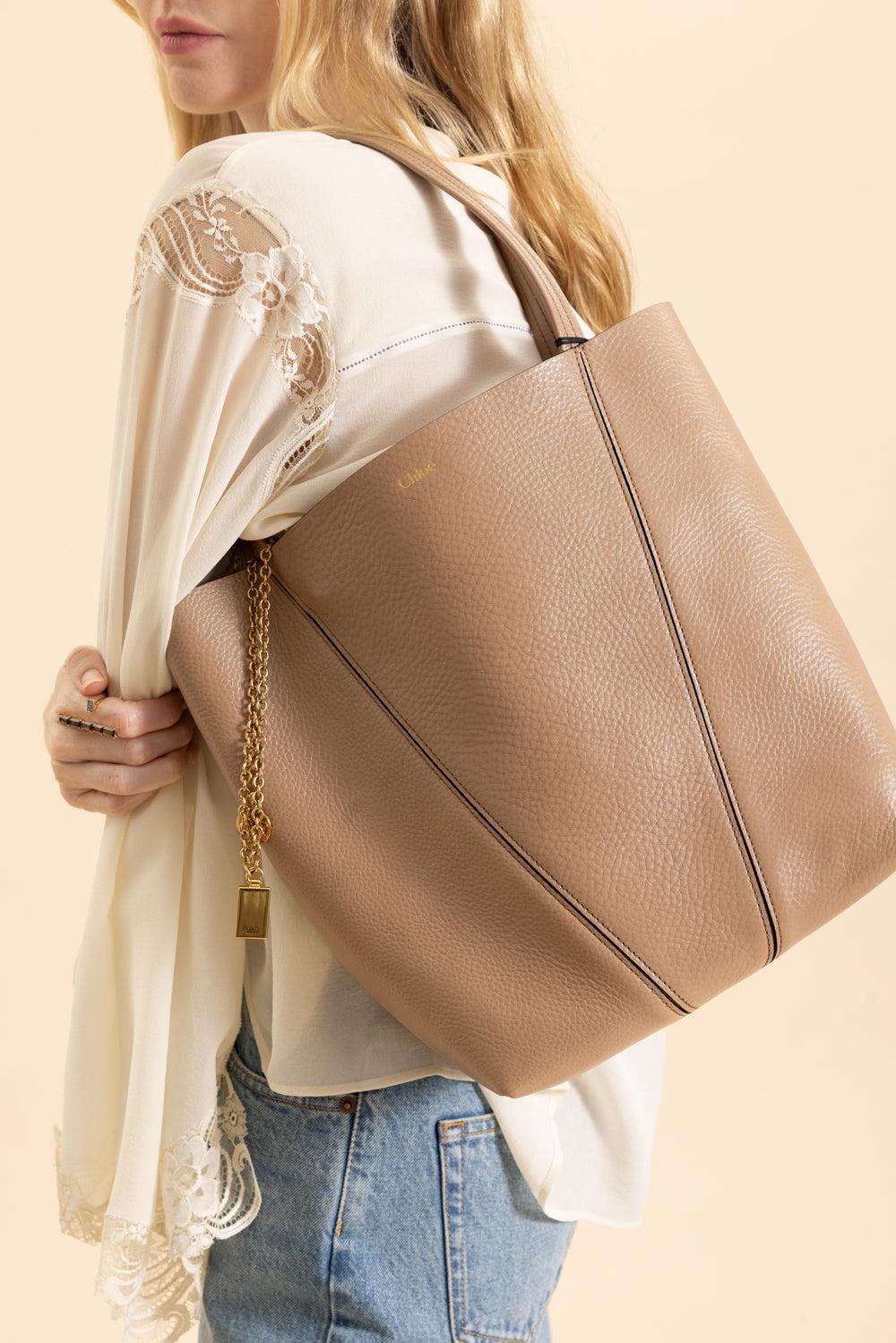 Small Spin Leather Shoulder Bag - Woodrose-WOODROSE-HANDBAGSHOULDER-CHLOÉ