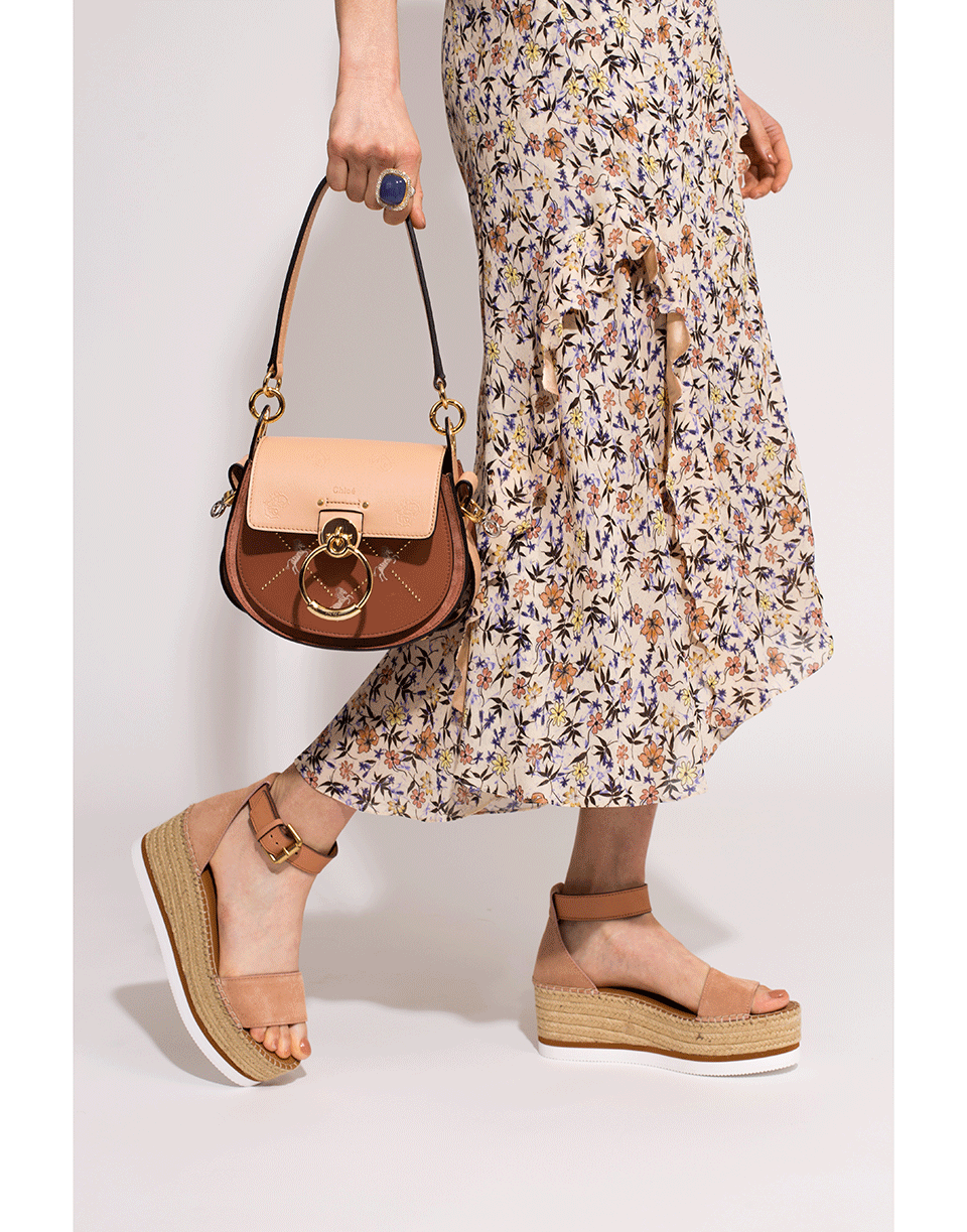 CHLOÉ-Tess Embroidered Horses Bag-BROWN