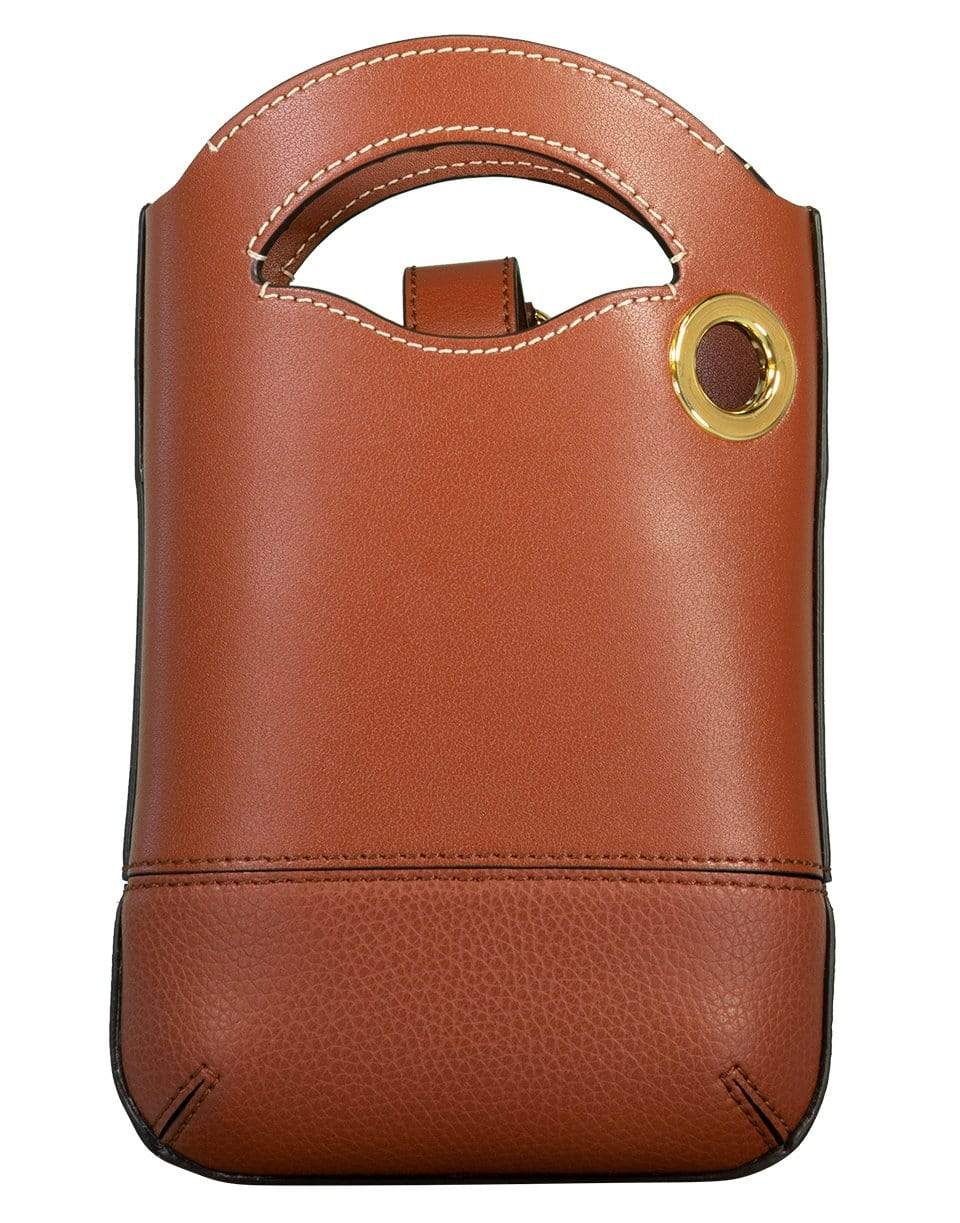 CHLOÉ-Walden Leather Small Phone Pouch Bag-BROWN