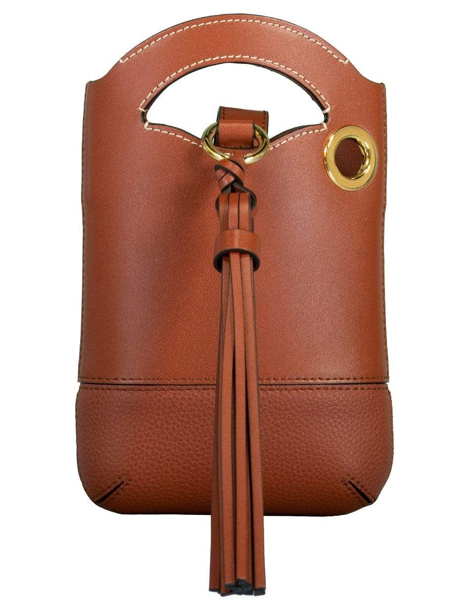 CHLOÉ-Walden Leather Small Phone Pouch Bag-BROWN