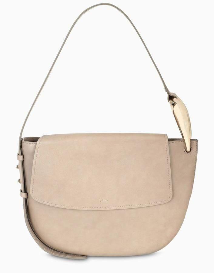 CHLOÉ-Top Handle Leather Bag-GREY