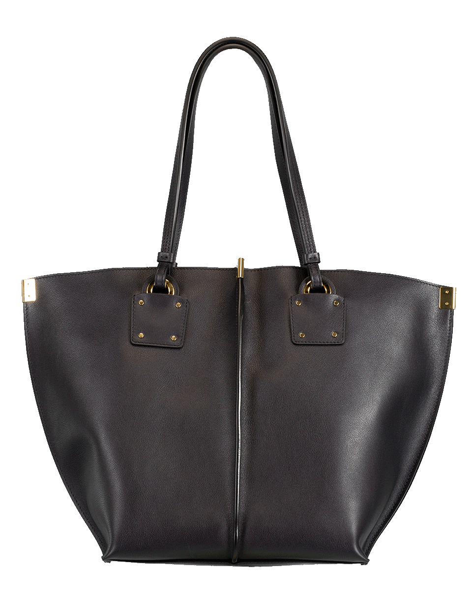 CHLOÉ-Vick Stripe Chloe Logo Tote-BLUE