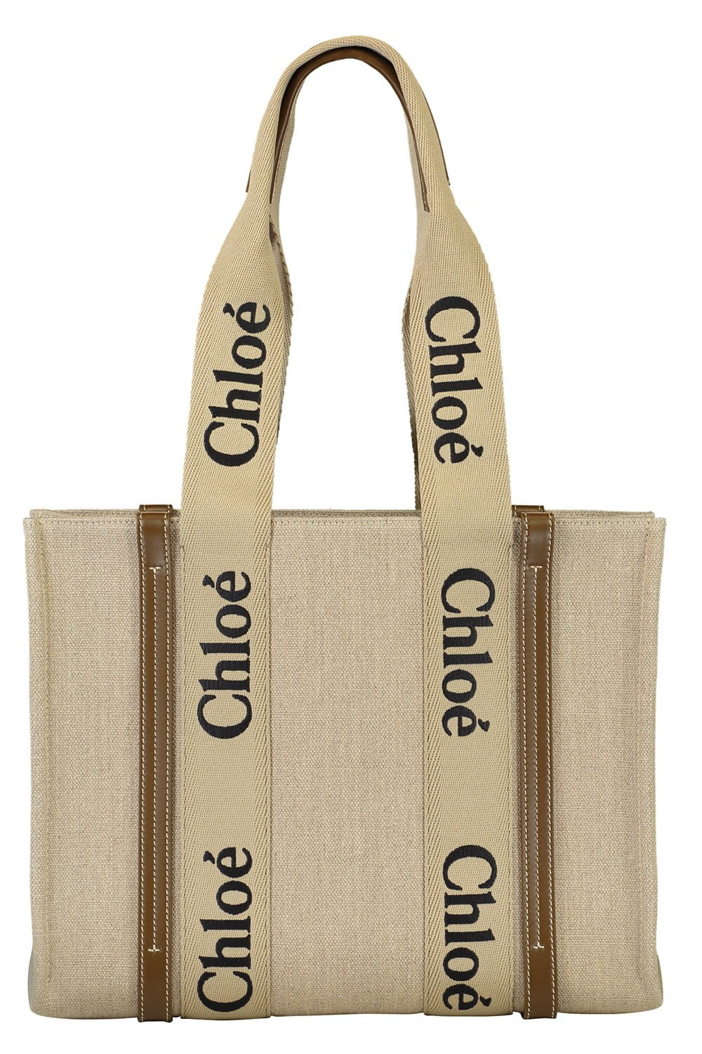 CHLOÉ-Woody Monogram Tote - Bronze Brown-BRNZBRWN