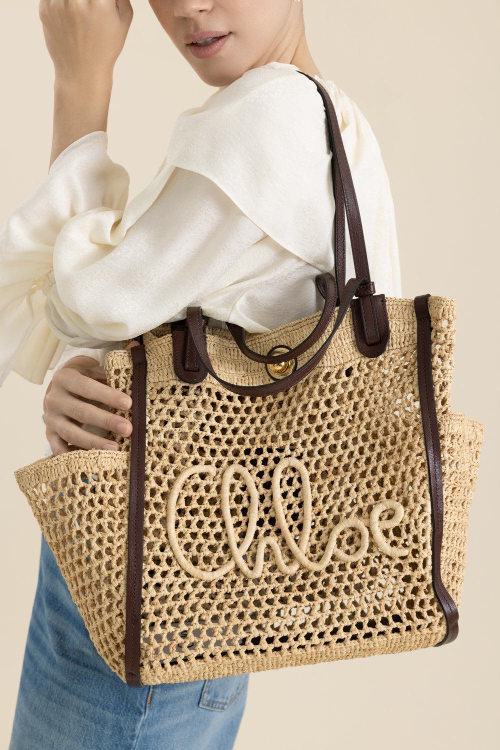 Chloé Iconic Double Carry Bag-BROWN-HANDBAGTOTES-CHLOÉ