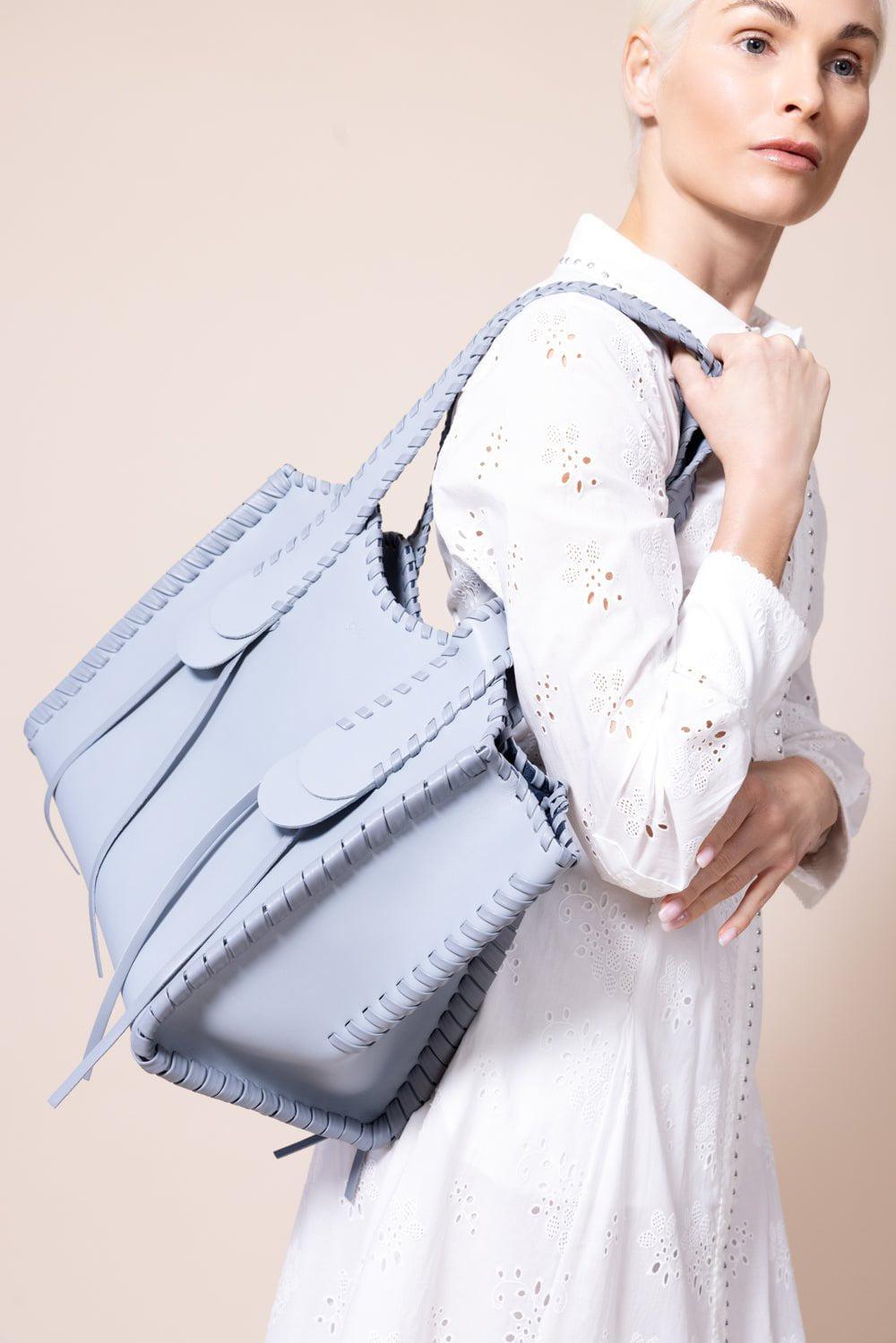 CHLOÉ-Medium Mony Tote Bag - Storm Blue-STRMBLUE
