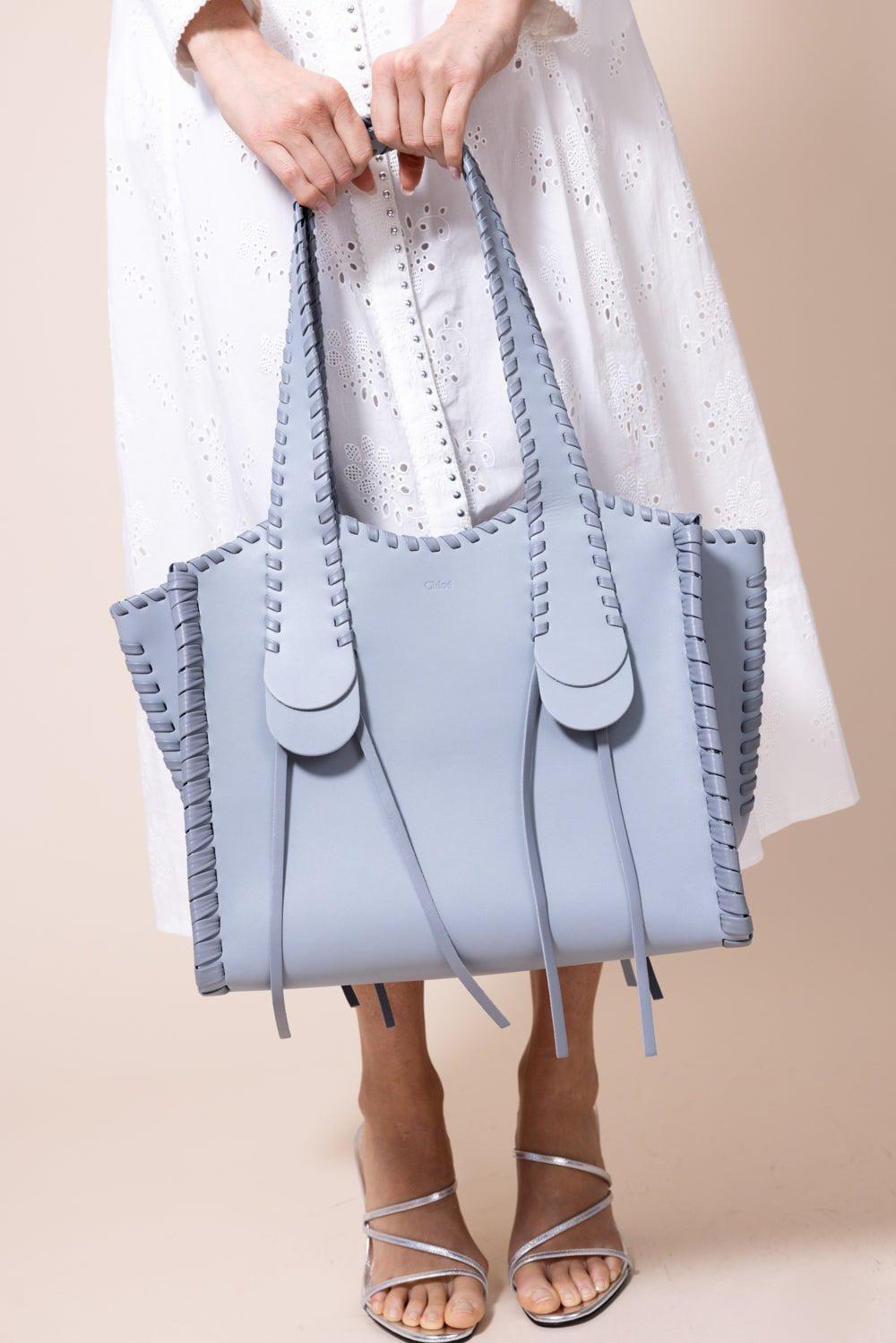 CHLOÉ-Medium Mony Tote Bag - Storm Blue-STRMBLUE