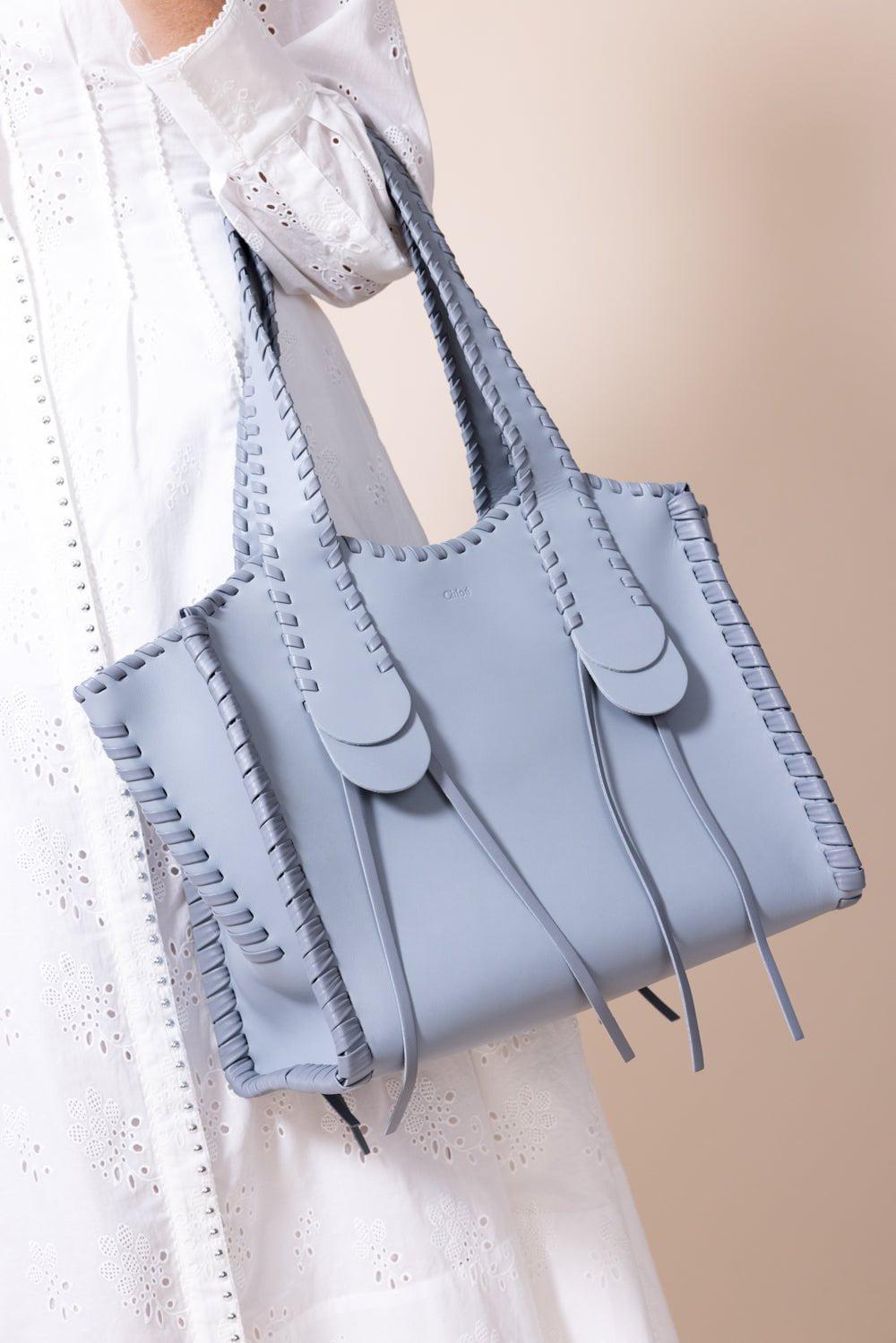 CHLOÉ-Medium Mony Tote Bag - Storm Blue-STRMBLUE
