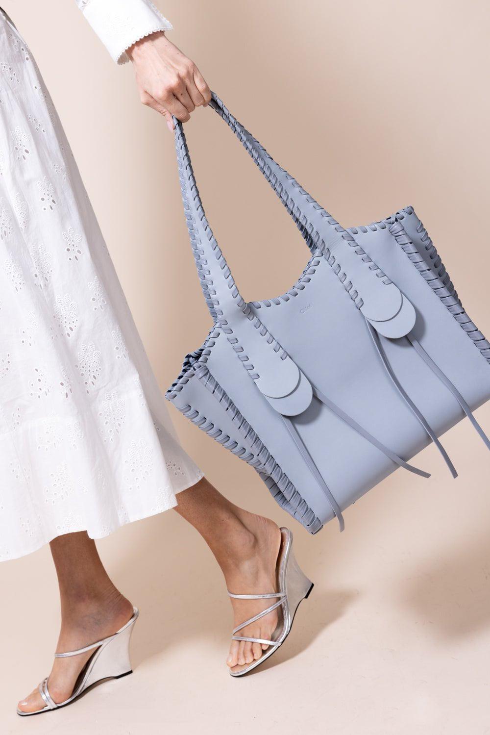 CHLOÉ-Medium Mony Tote Bag - Storm Blue-STRMBLUE