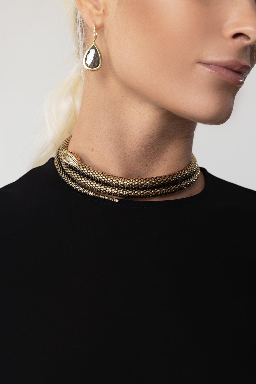 CHLOÉ-The Snake Necklace-VINTAGE GOLD