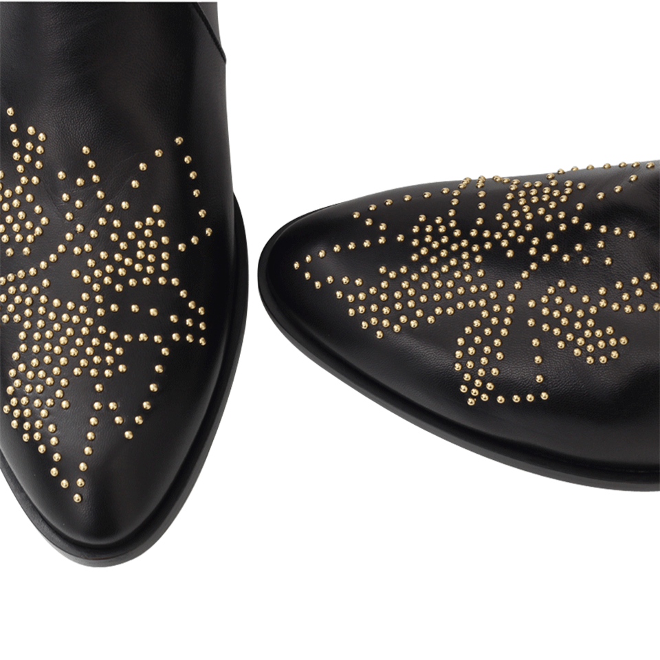 CHLOÉ-Flat Gold Susanna Stud Boot-