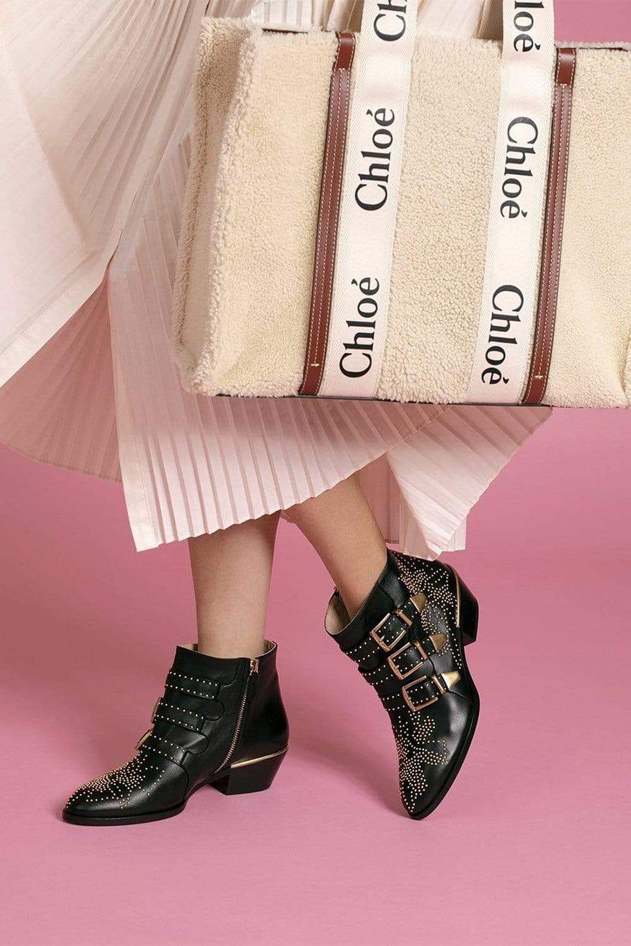CHLOÉ-Embellished Western Boot-