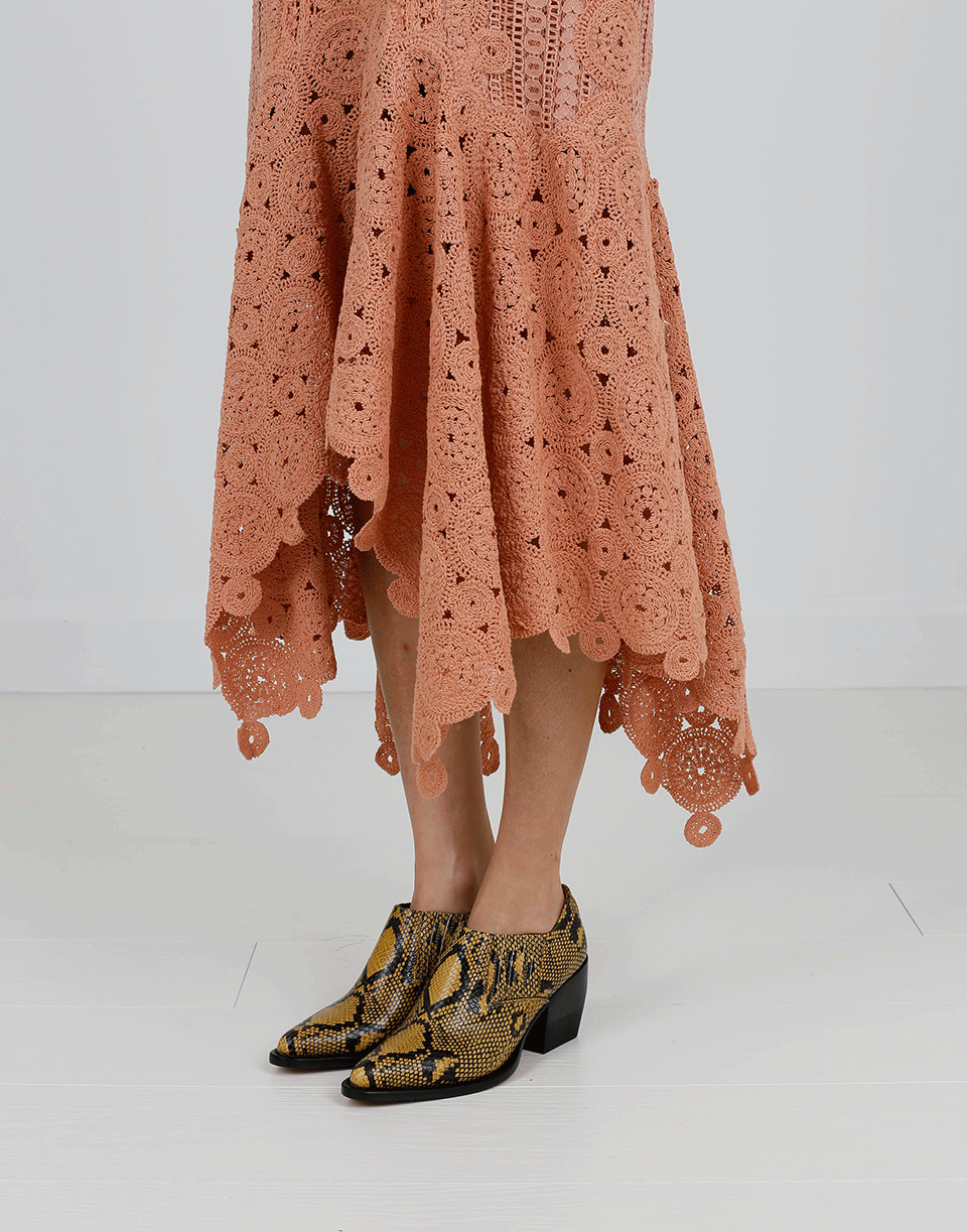 CHLOÉ-Python Print Leather Bootie-