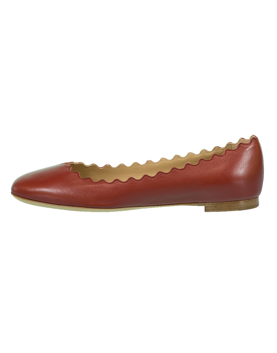 CHLOÉ-Lauren Nappa Scalloped Flat-