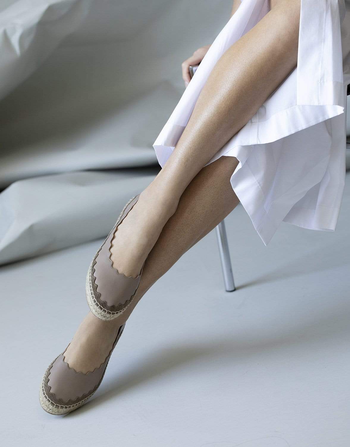 CHLOÉ-Dark Greige Lauren Flat Espadrille-