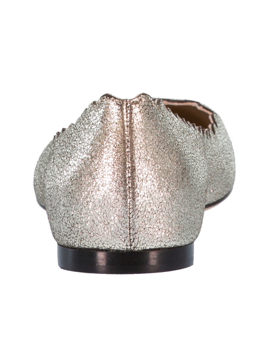 CHLOÉ-Metallic Scallop Ballerina Shoe-