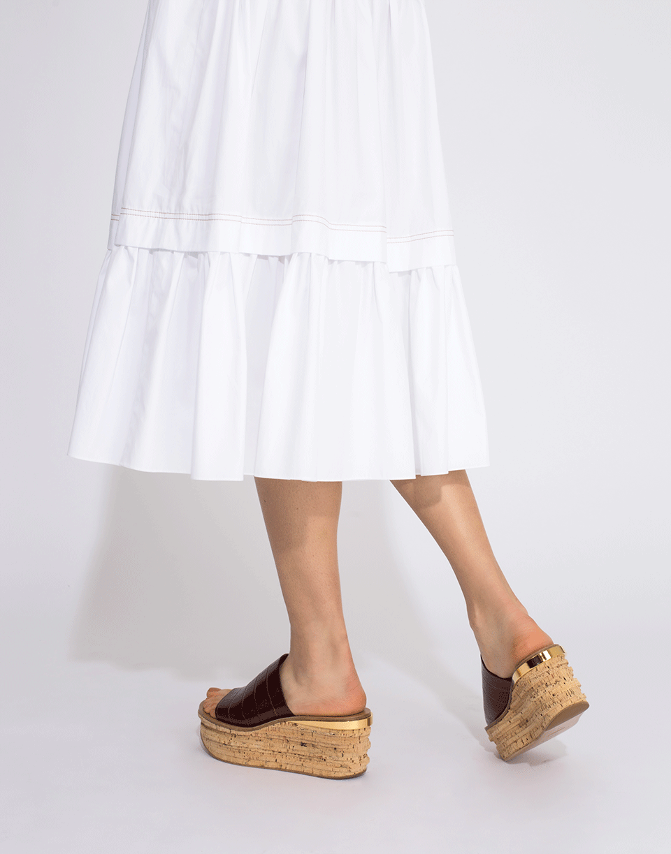 CHLOÉ-Crocodile Embossed Platform Slide-
