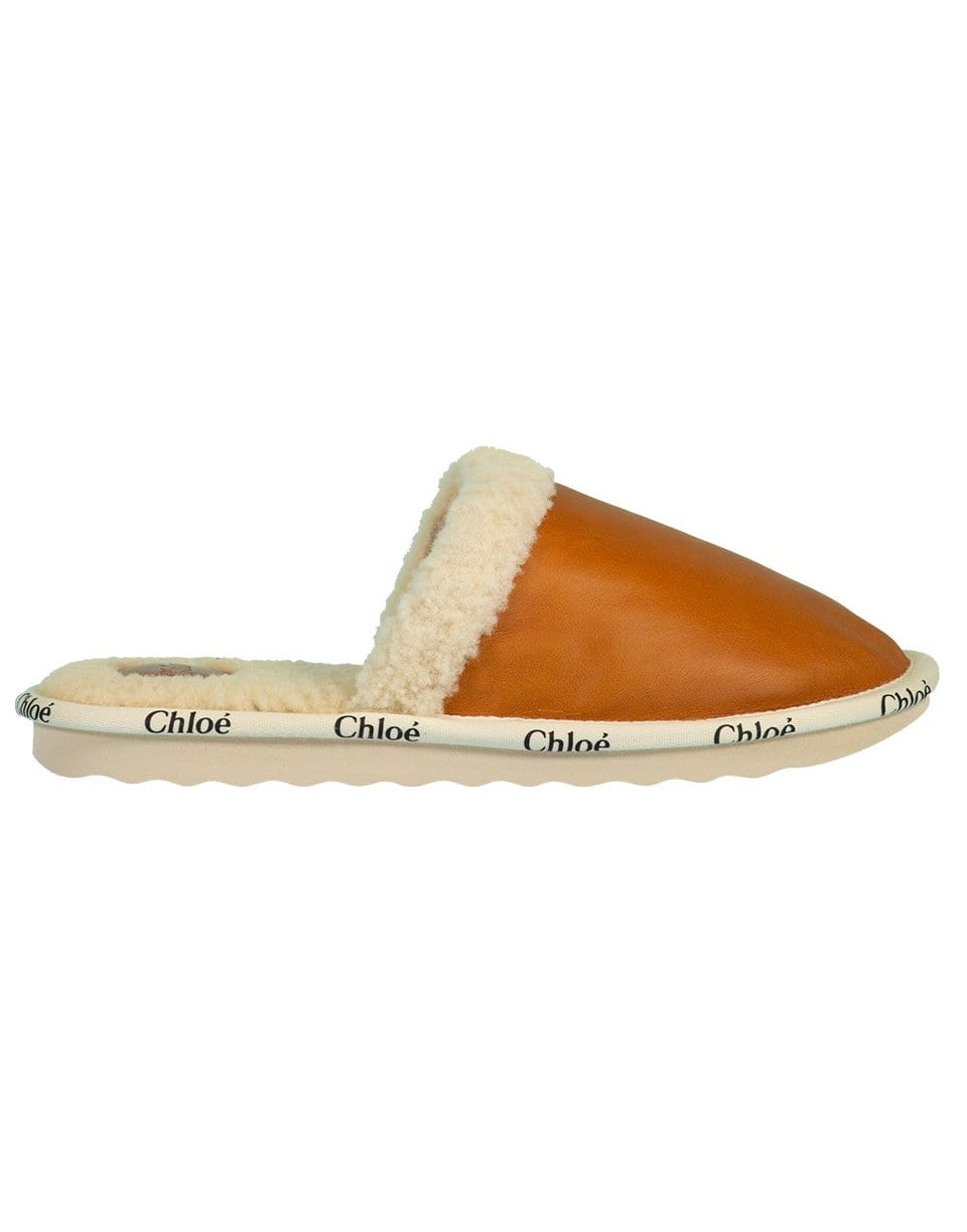CHLOÉ-Woody House Fur Trim Slipper-