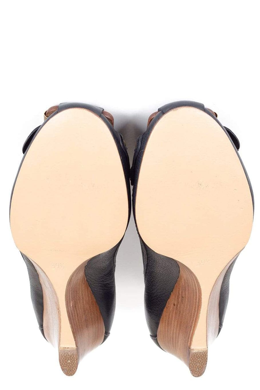 CHLOÉ-Wedge with Buckle-BLACK