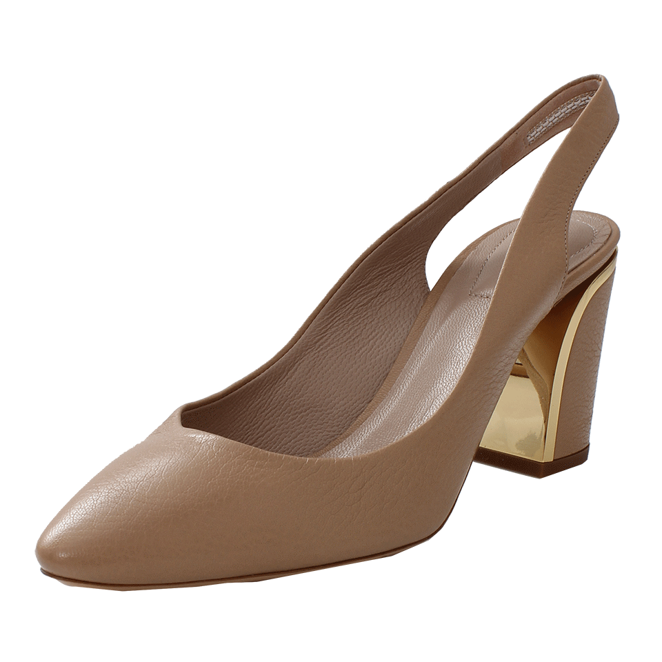 CHLOÉ-Gold Trim Slingback-