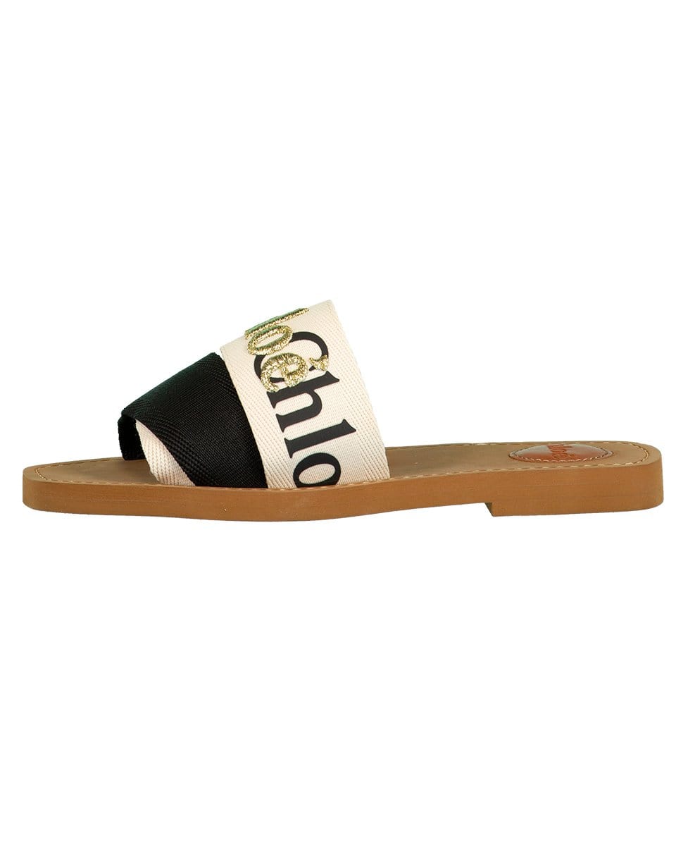 CHLOÉ-Woody Black and White Slides-