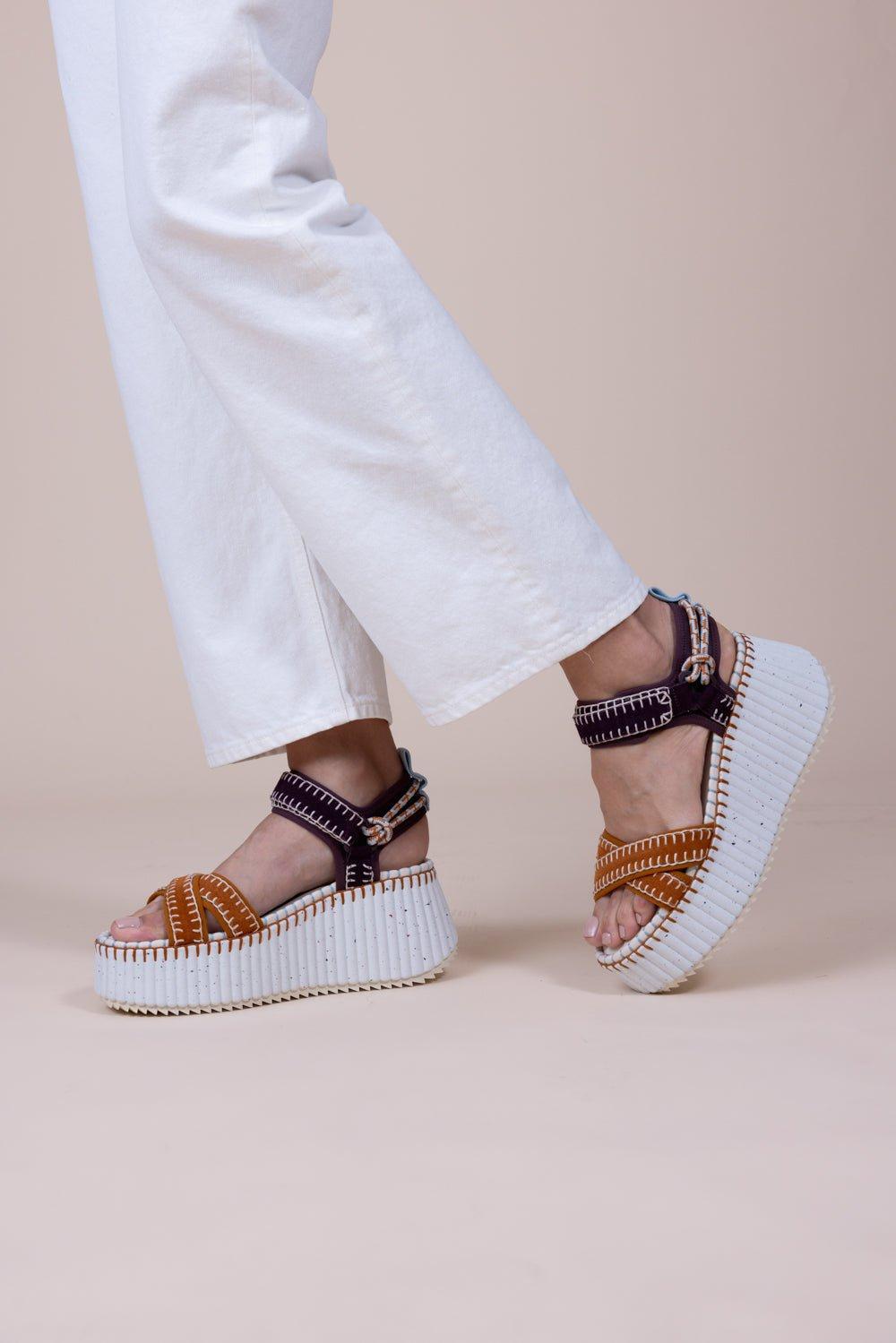 CHLOÉ-Nama Sandal - Brown Purple-