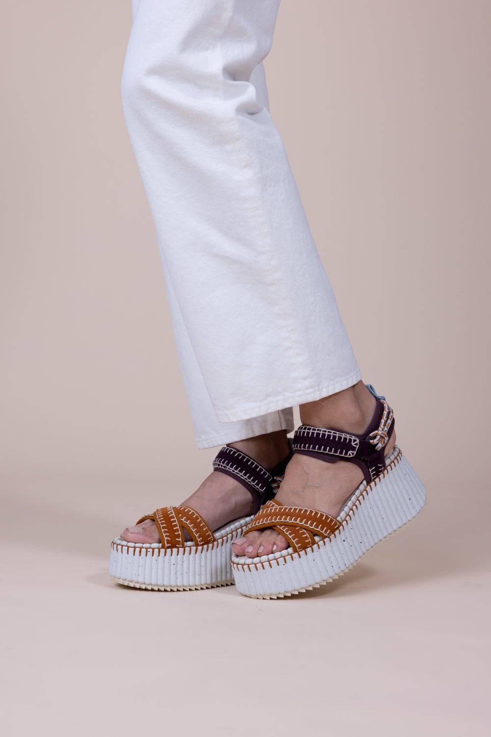 CHLOÉ-Nama Sandal - Brown Purple-