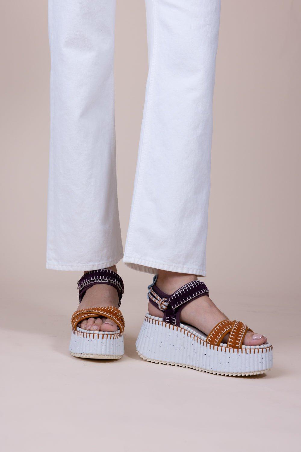 CHLOÉ-Nama Sandal - Brown Purple-
