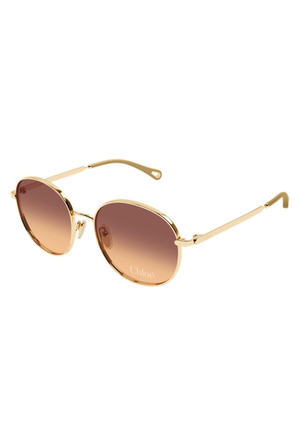 Oval Sunglasses - Gold Brown-GOLD-ACCESSORIESUNGLASSES-CHLOÉ