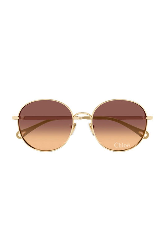 Oval Sunglasses - Gold Brown-GOLD-ACCESSORIESUNGLASSES-CHLOÉ