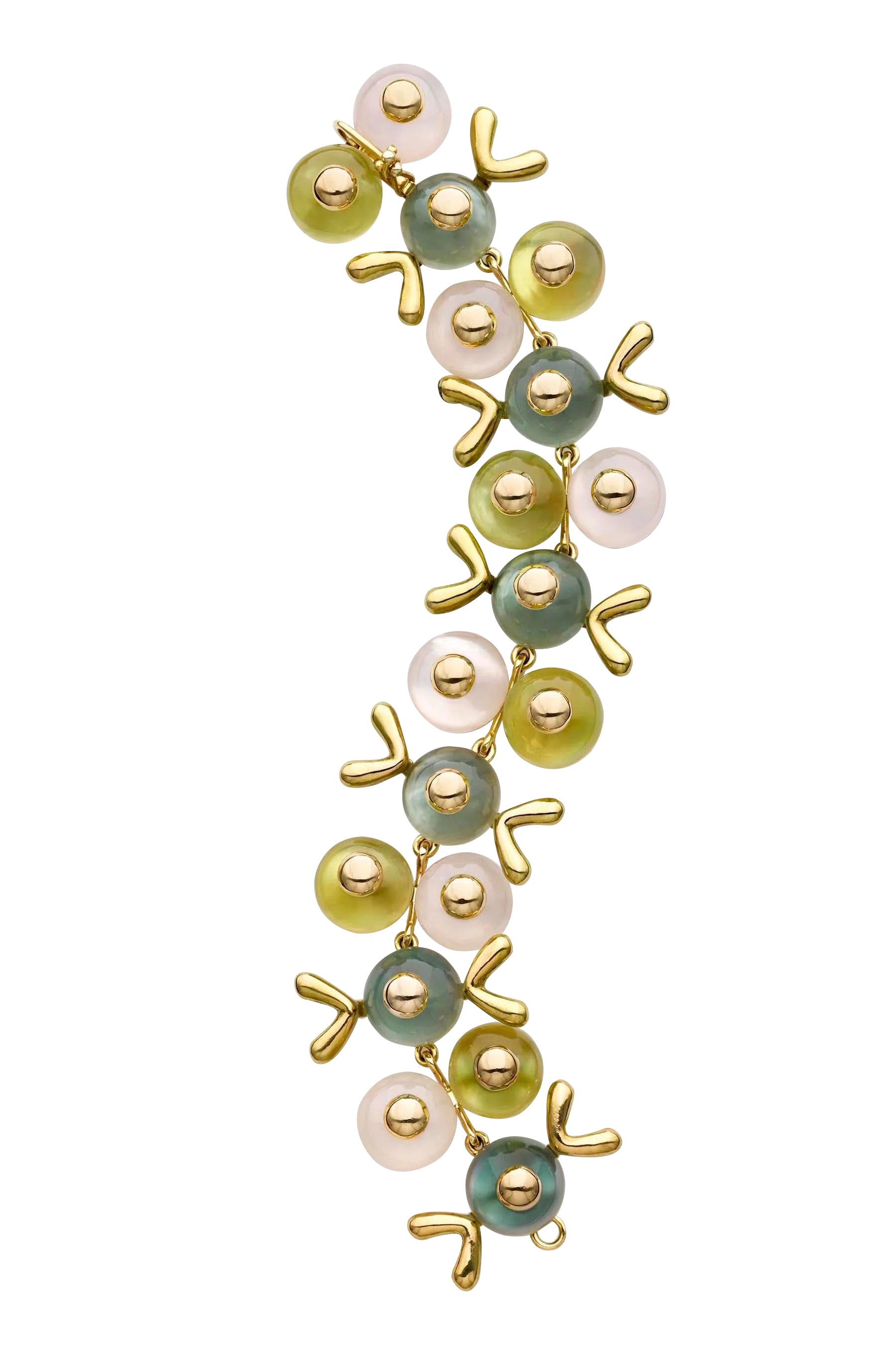 CHRIS DAVIES-Citrine and Rose Quartz Bracelet-YELLOW GOLD