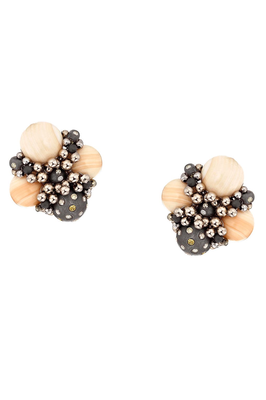 CHRIS DAVIES-Conch Shell Earclips-WHITE GOLD