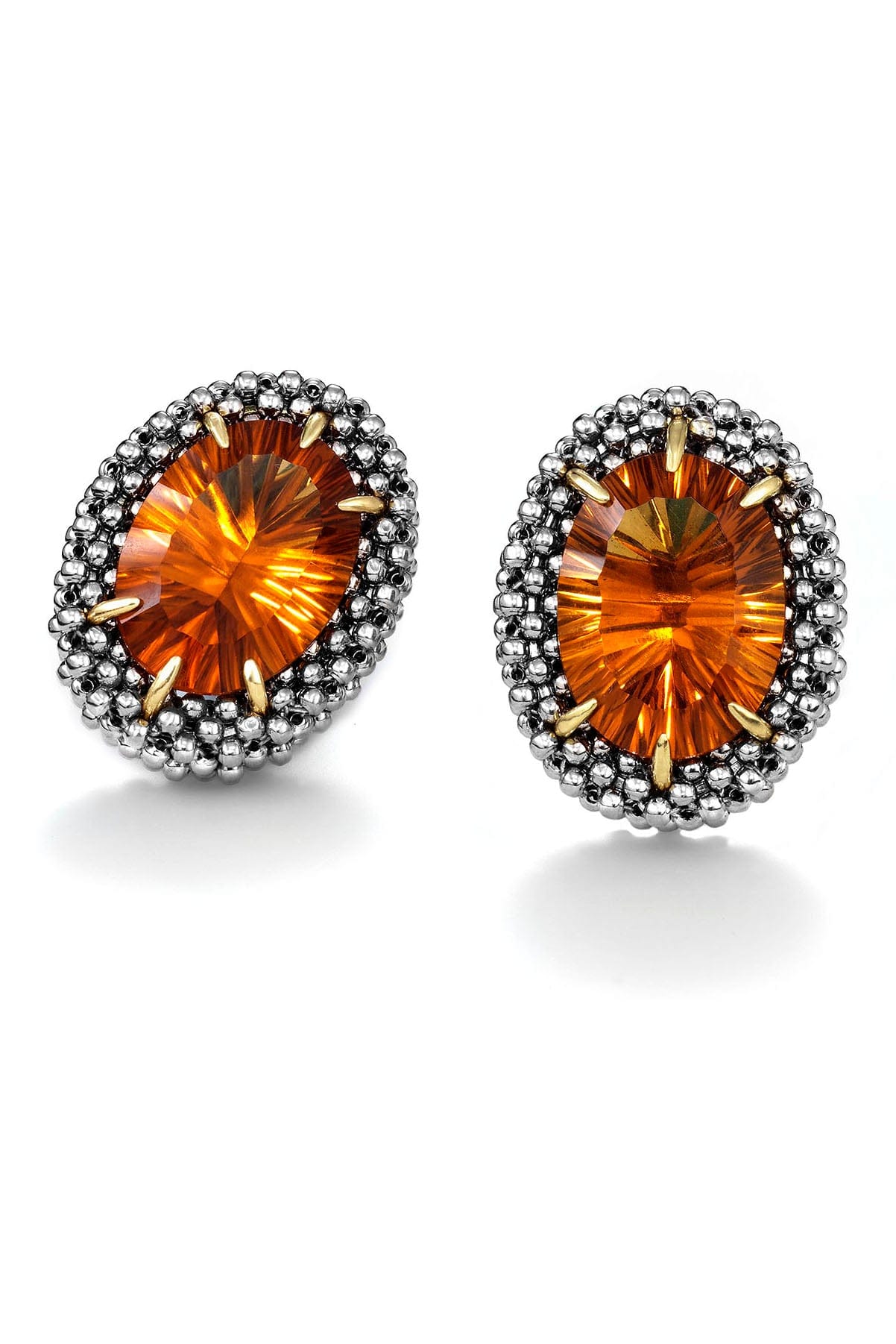 CHRIS DAVIES-Flavia Citrine Earclips-WHITE GOLD