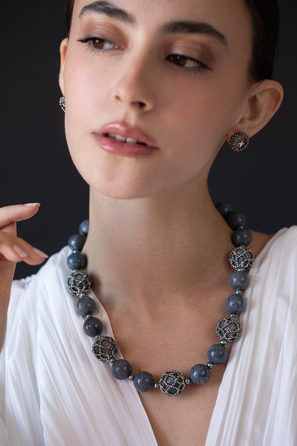 CHRIS DAVIES-Pearl La Mer Necklace-WHITE GOLD