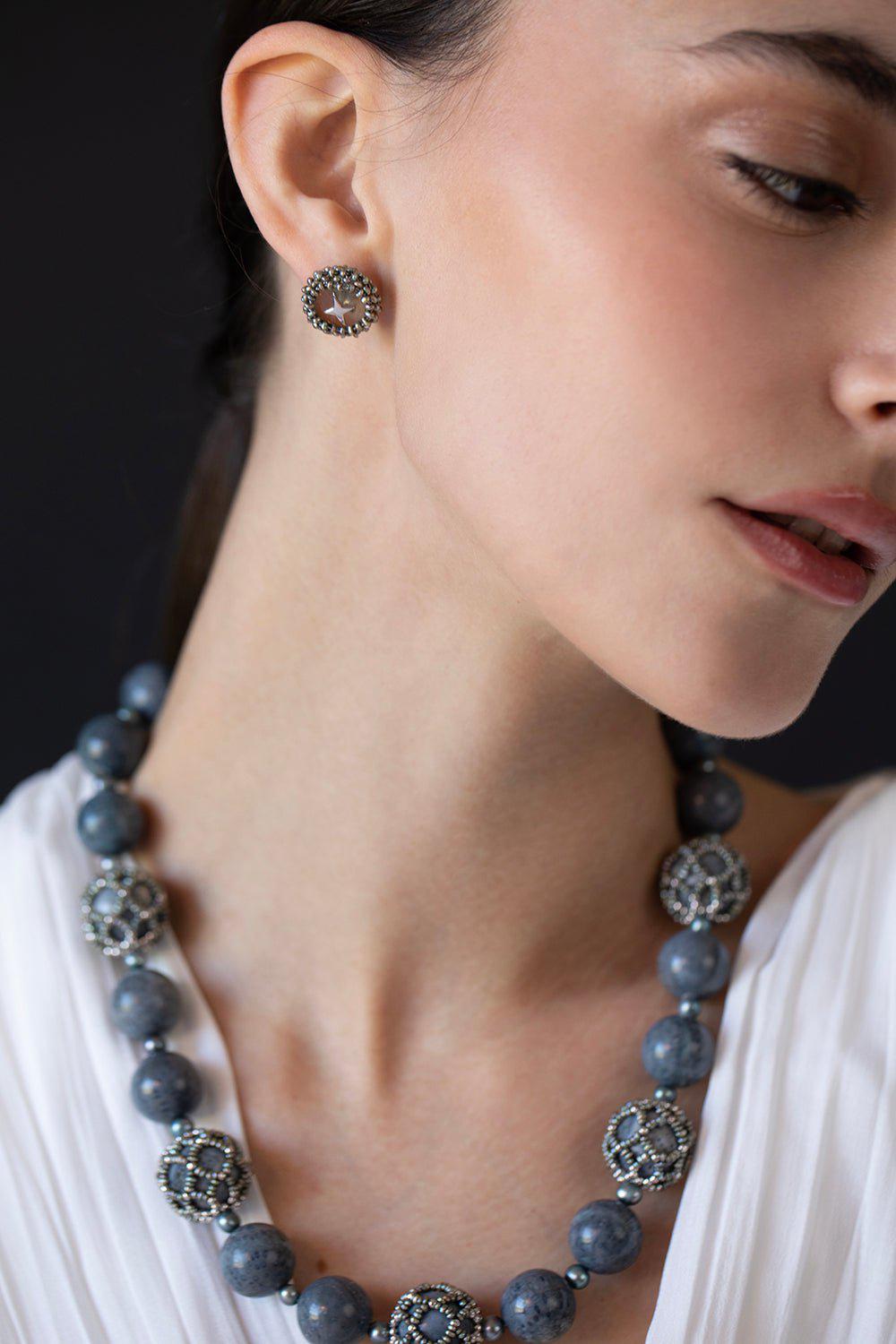 CHRIS DAVIES-Pearl La Mer Necklace-WHITE GOLD