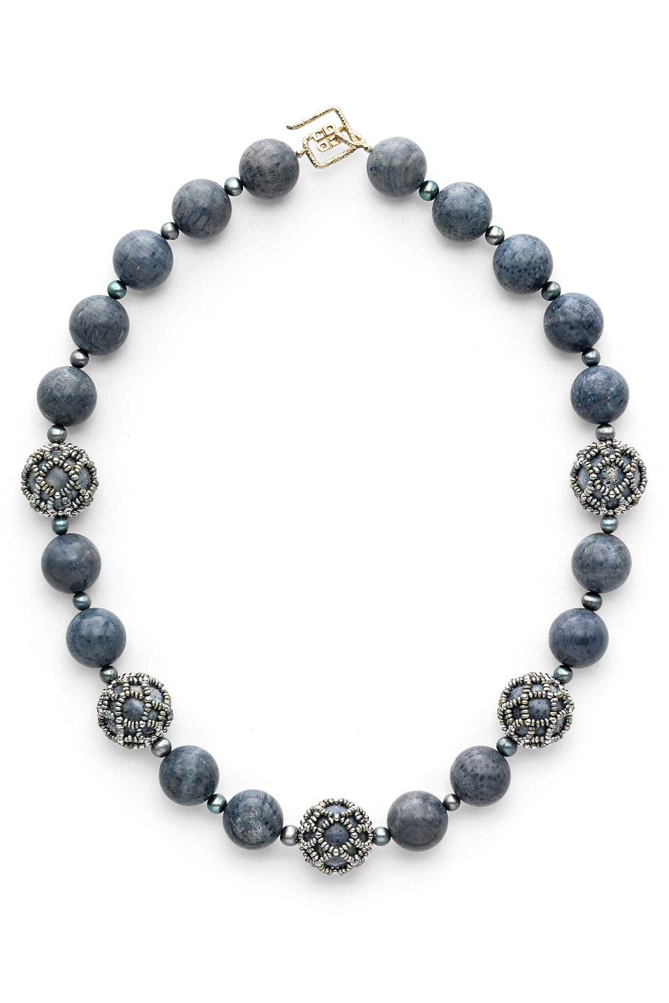 CHRIS DAVIES-Pearl La Mer Necklace-WHITE GOLD