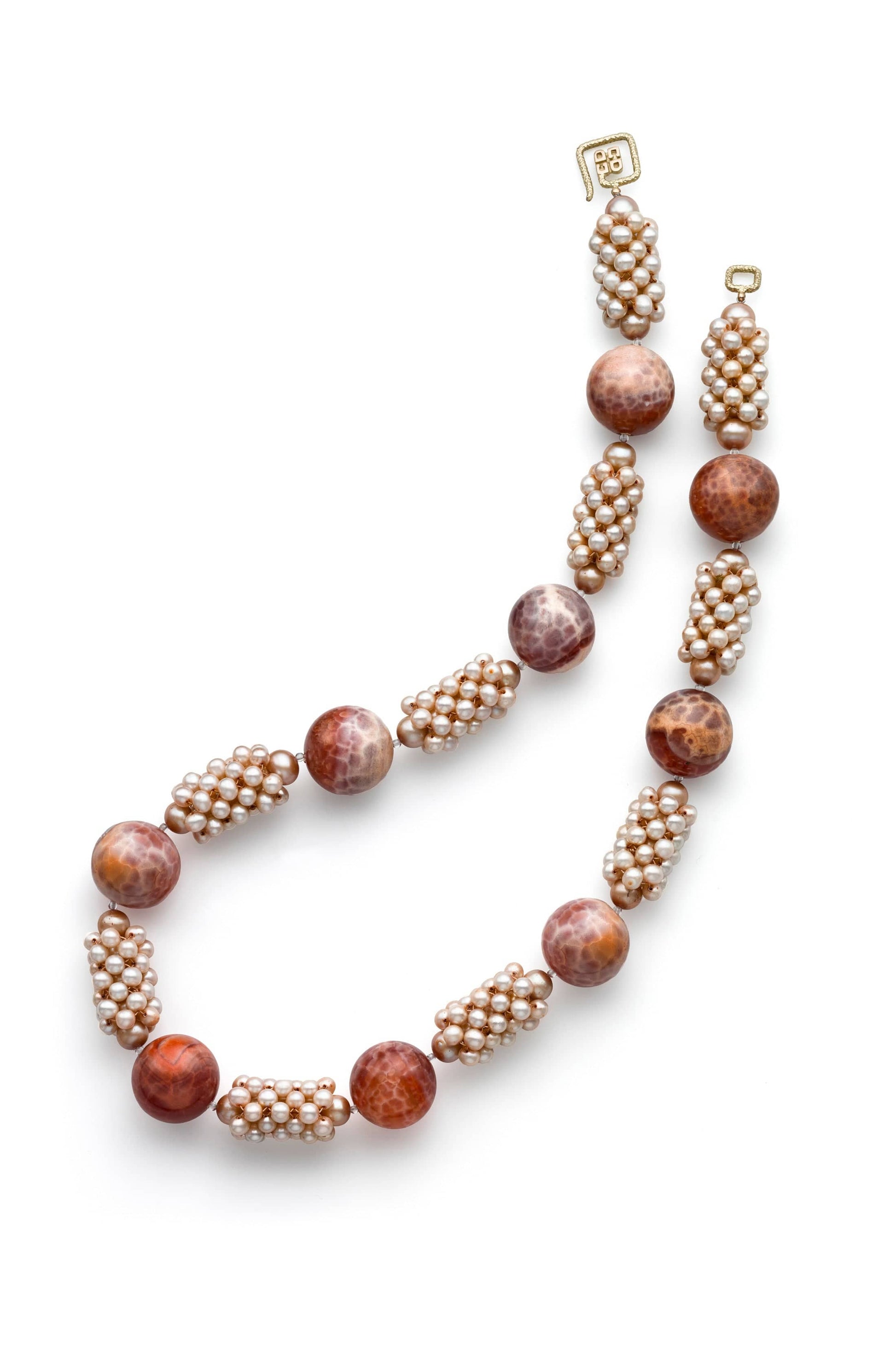 CHRIS DAVIES-Carnelian and Pearl Collar-YELLOW GOLD