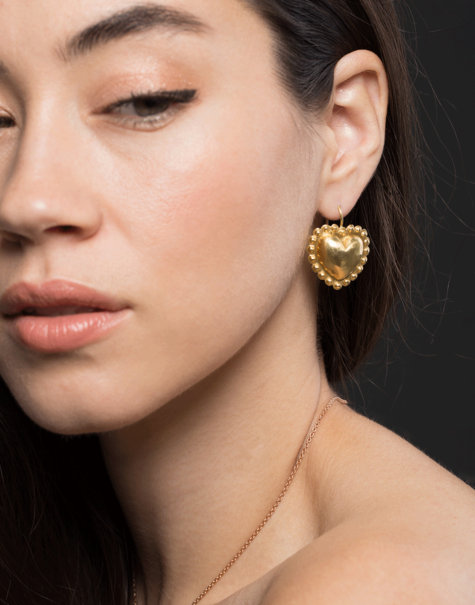 CHRISTINA ALEXIOU-Heart Earrings-YELLOW GOLD