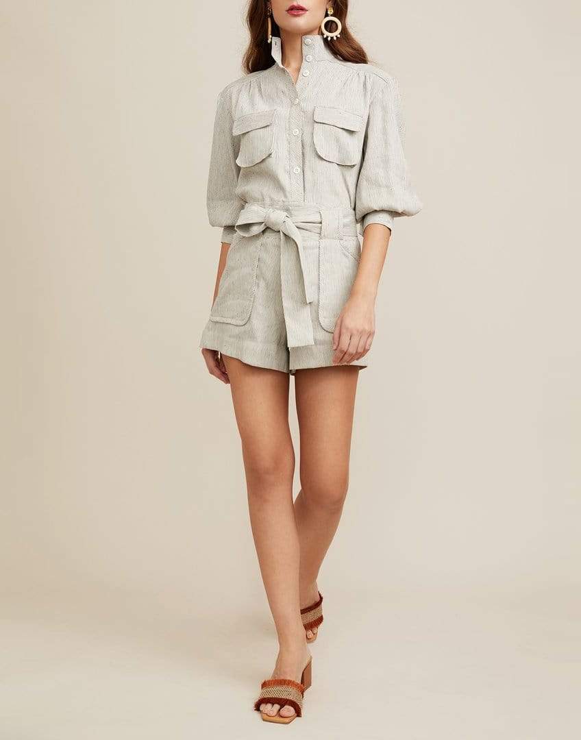 CHRISTY LYNN-Chambray Stripe Emma Short-