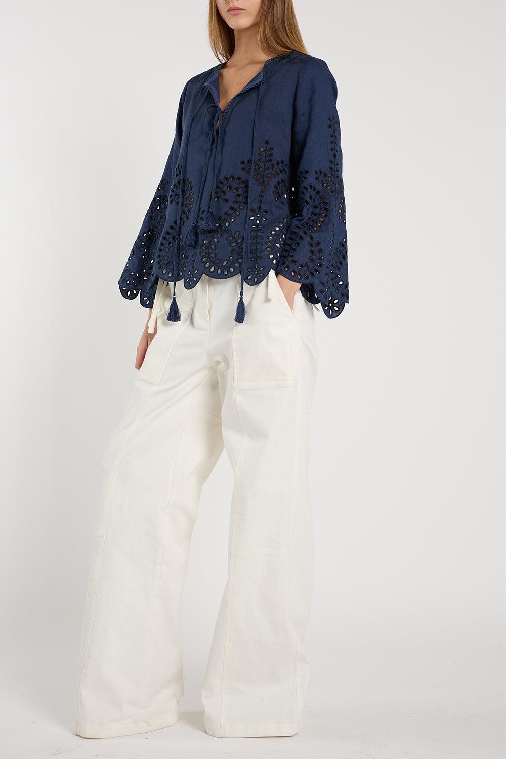 Kora Blouse-BLUE-XS-CLOTHINGTOPBLOUSE-CHRISTY LYNN