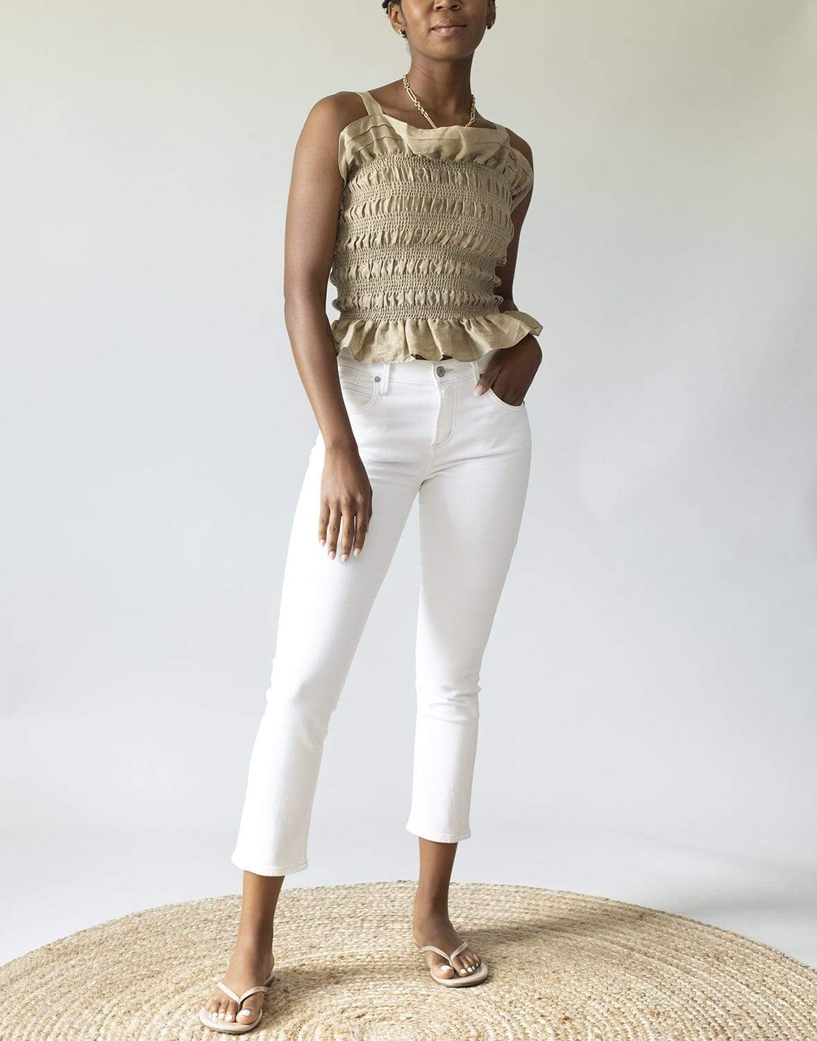 CHRISTY LYNN-Tulipe Top - Khaki-