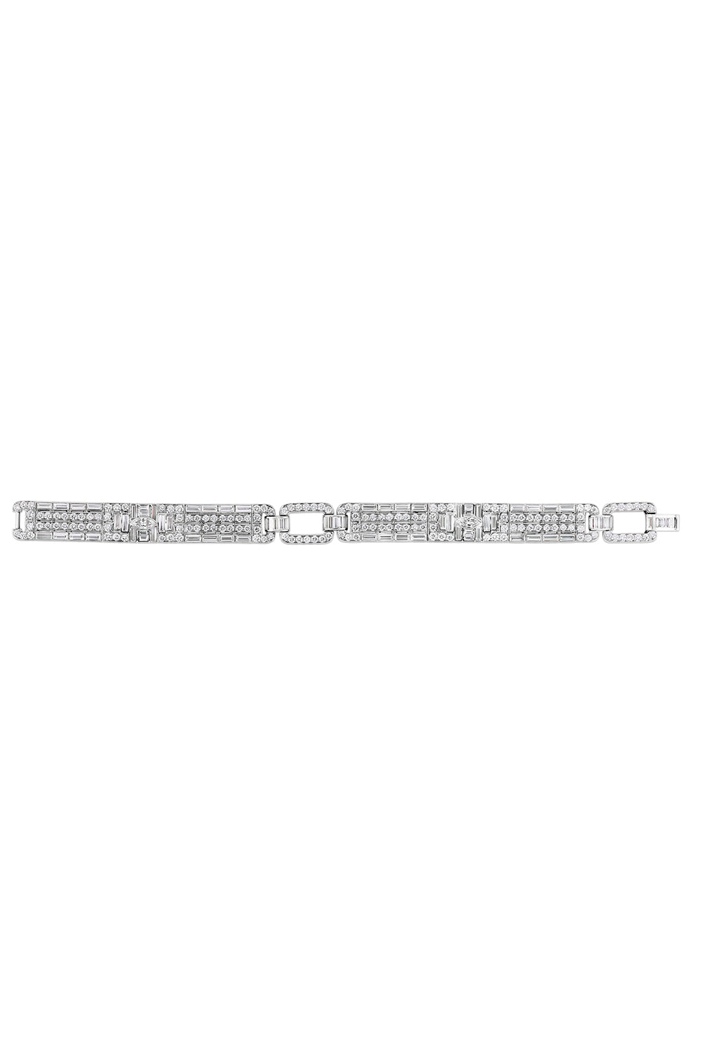 Diamond Link Bracelet-PLATINUM-JEWELRYFINE JEWELBRACELET O-CICADA