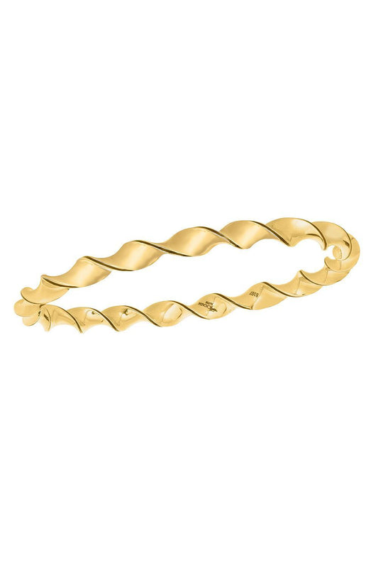 Black Enamel Twist Bracelet-YELLOW GOLD-JEWELRYFINE JEWELBRACELET O-CICADA