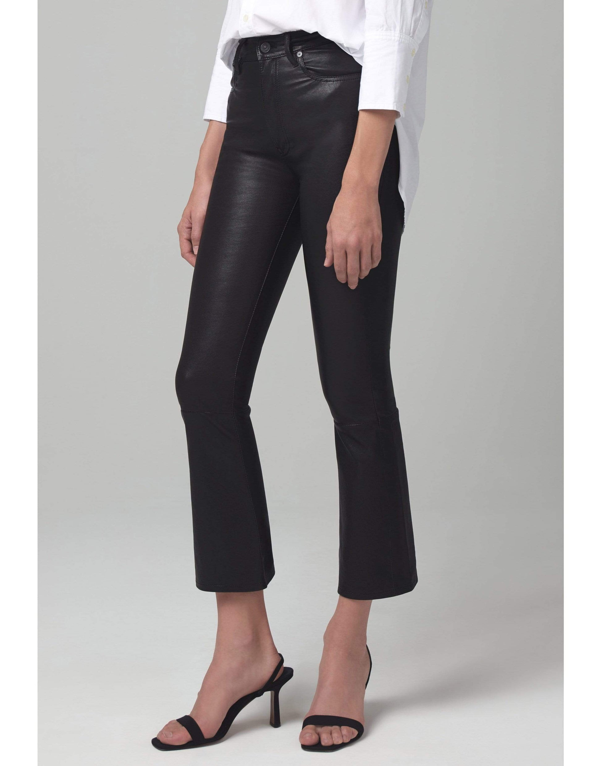 CITIZENS of HUMANITY-Demy Leather Cropped Flare-